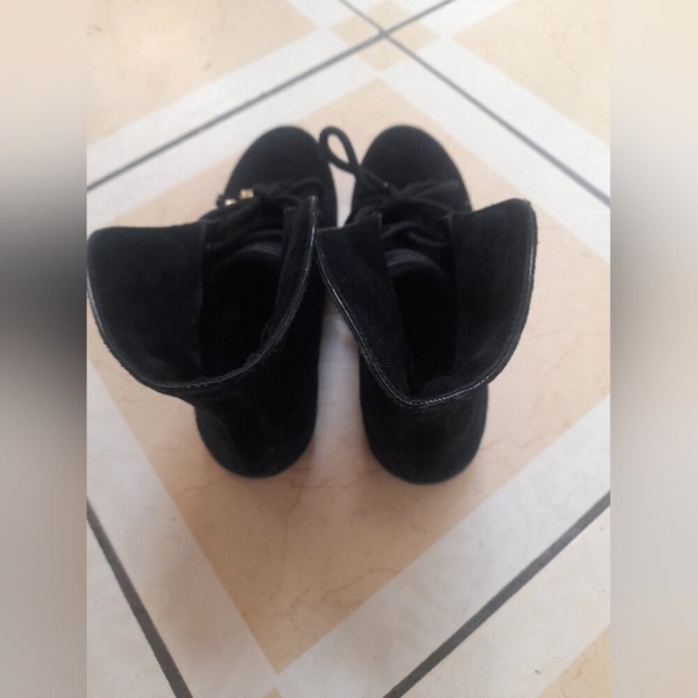 LOUIS VUITTON Boots Heel Monogram Suede Black EU36.5 RARE! - Picture 7 of 16